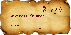 Wertheim Ágnes névjegykártya