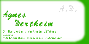 agnes wertheim business card